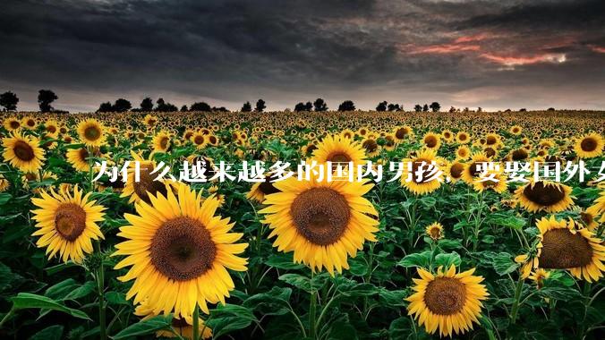为什么越来越多的国内男孩，要娶国外女孩?